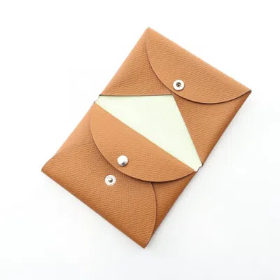 Pre-owned Hermes Brown Epsom Leather Coin Purse/coin Case ()