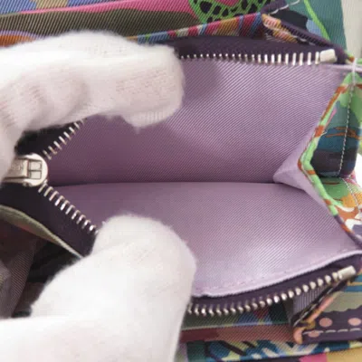 Pre-owned Hermes Cassis Light Green Epsom Leather Silk Coin Purse/coin Case ()