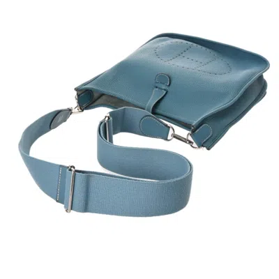 Pre-owned Hermes Evelyne Blue Jean Taurillon Clemence Leather Shoulder Bag ()