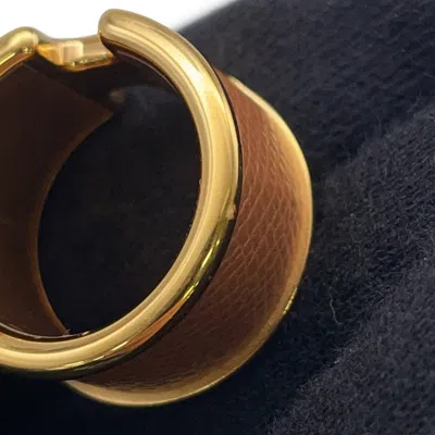 Pre-owned Hermes Gold Epsom Leather Metal Band Ring ()