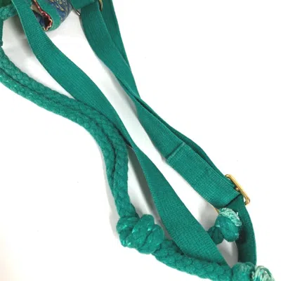 Pre-owned Hermes Green Multi-color Cotton Shoulder Bag ()