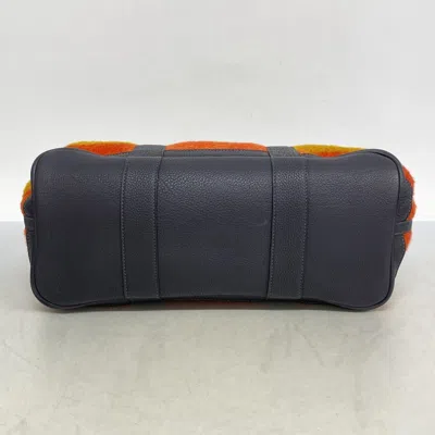 Pre-owned Hermes Navy Orange Yellow Wool Tote Bag ()