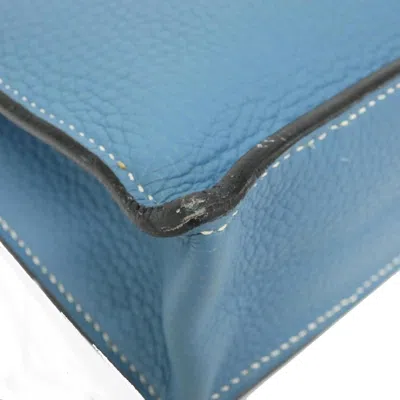 Pre-owned Hermes Sac A Depeche Blue Jean Taurillon Clemence Leather Handbag ()