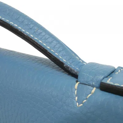 Pre-owned Hermes Sac A Depeche Blue Jean Taurillon Clemence Leather Handbag ()