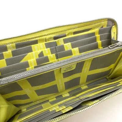 Pre-owned Hermes Silk'in Soufre Yellow Epsom Leather Silk Long Wallet (bi-fold) ()