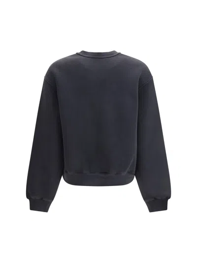 Alexander Wang Relaxed Fit Crew Sweatshirt With Puff Paint Logo In Black