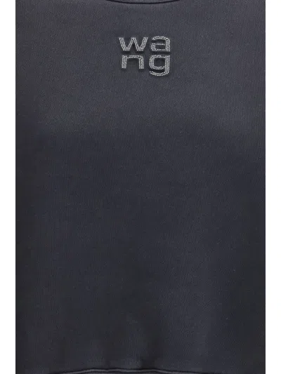 Alexander Wang Relaxed Fit Crew Sweatshirt With Puff Paint Logo In Black