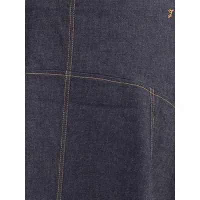 Jacquemus Blue Cotton Midi Women's Skirt In Blue