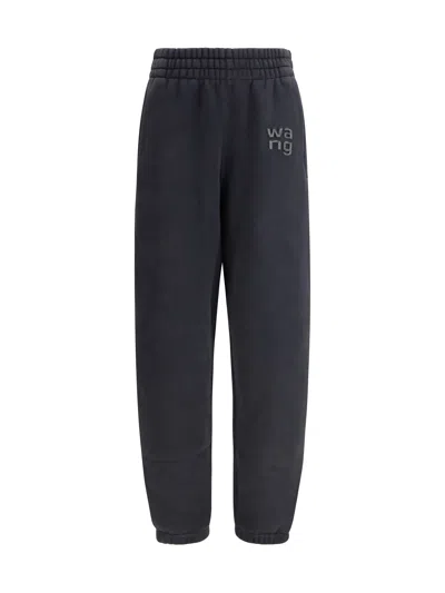Alexander Wang Women Sweatpants With Raised Glitter Logo Detailing In Black