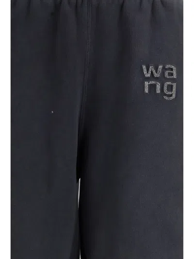 Alexander Wang Women Sweatpants With Raised Glitter Logo Detailing In Black