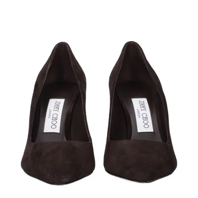 Jimmy Choo Brown Leather High Heel Women's Pumps In Brown