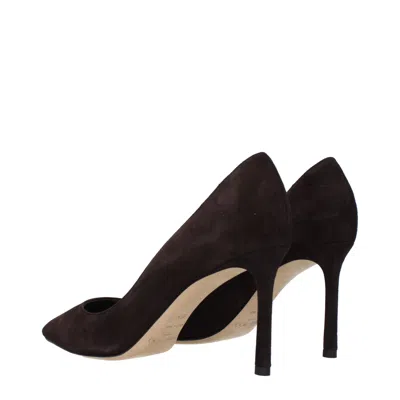 Jimmy Choo Brown Leather High Heel Women's Pumps In Brown