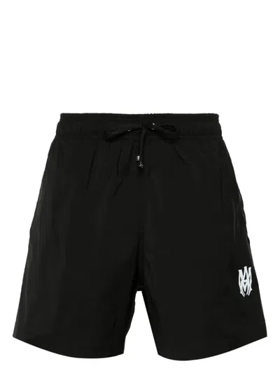 Amiri Core Logo Swim Trunk Back Pocket In Black