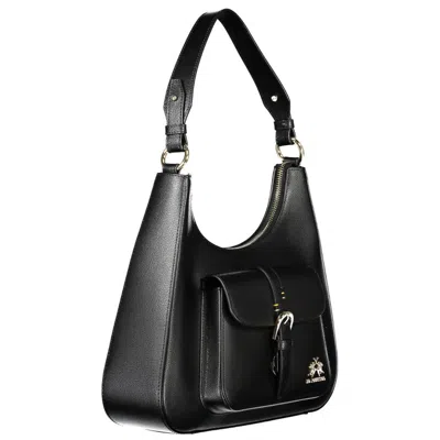 La Martina Black Leather Women's Shoulder Women's Bag In Black