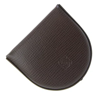 Pre-owned Loewe Dark Brown Leather Coin Purse/coin Case ()