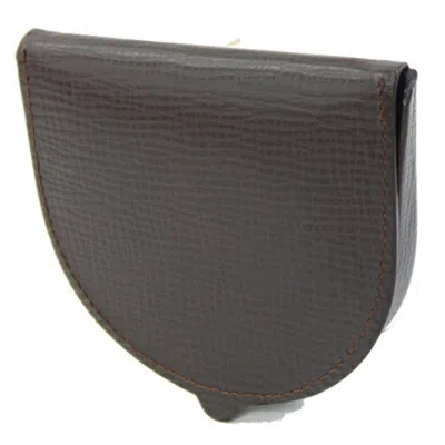 Pre-owned Loewe Dark Brown Leather Coin Purse/coin Case ()