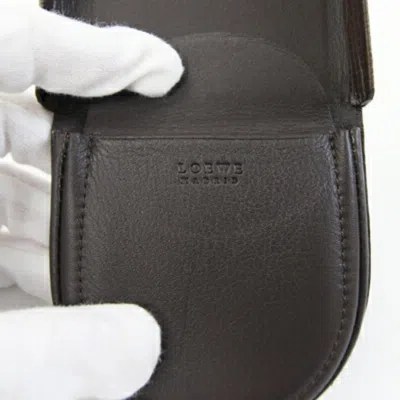Pre-owned Loewe Dark Brown Leather Coin Purse/coin Case ()