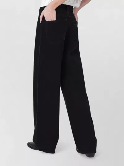 Agolde Arc Criss Cross Asymmetric Straight-leg Jeans In Black