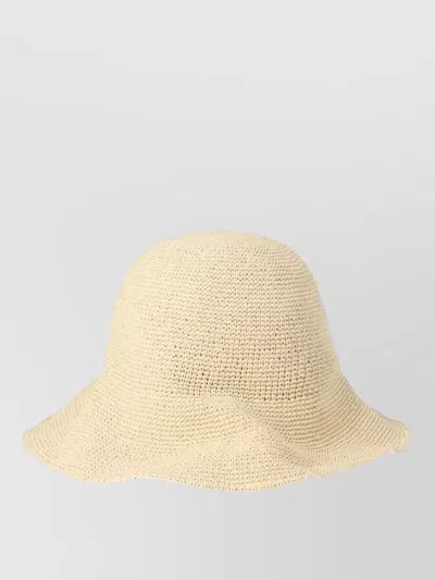 Ruslan Baginskiy Knit Wide Brim Statement Hat Design In Brown