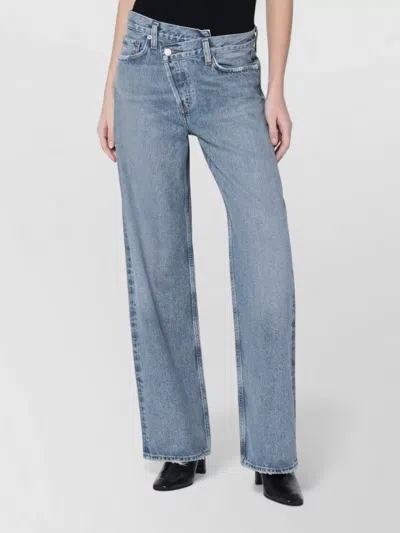 Agolde Arc Criss Cross Denim Trousers Conclusion Wash In Blue