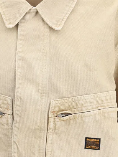 Balenciaga Women Workwear Crop Jacket In Neutral