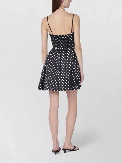 Ganni Multicolor Recycled Polyester Casual Dress In Black
