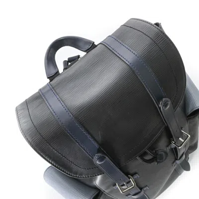Pre-owned Louis Vuitton Black Blue Gray Monogram Eclipse Monogram Eclipse Epi Leather Backpack ()
