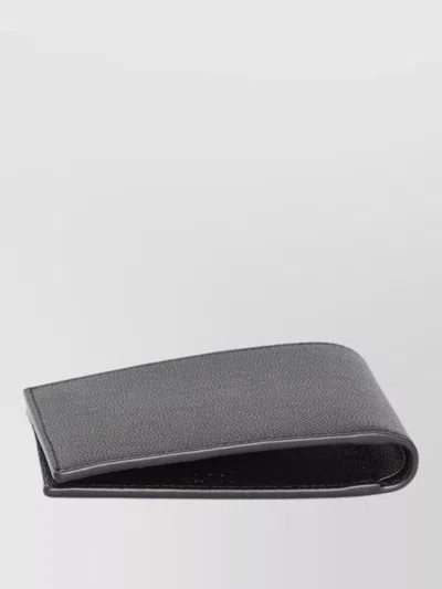 Saint Laurent Horizontal Wallet Bi Fold Texturized Calfskin In Black