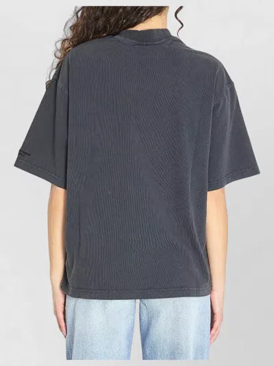 Alexander Wang Rhinestone Lighter Graphic Cotton T Shirt In Gray