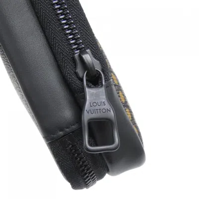 Pre-owned Louis Vuitton Black Brown Coated Canvas Phone Wallet () In Multi