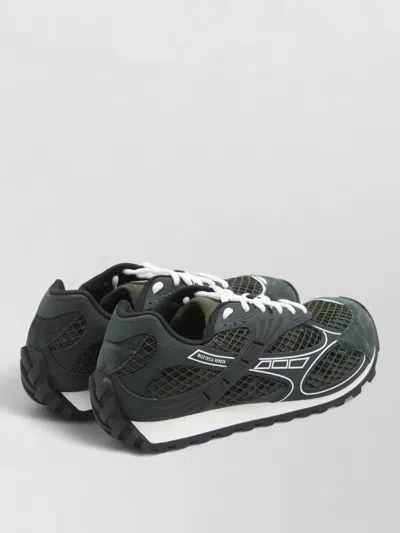 Bottega Veneta Orbit Mesh Running Sneakers Rubber Sole In Green
