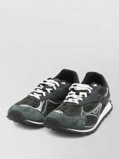 Bottega Veneta Orbit Mesh Running Sneakers Rubber Sole In Green