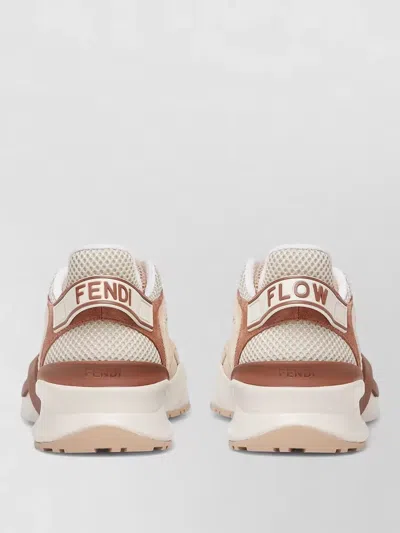 Fendi Mesh Flow Sneakers Perforated Design Pull Tab In Neutral