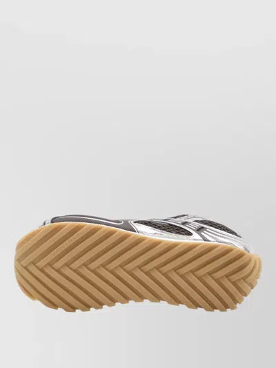 Bottega Veneta Men Fondant And Silver Technical Fabric And Mesh Orbit Sneakers In Brown