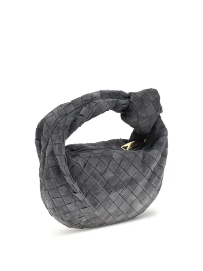 Bottega Veneta Women Mini Jodie Bag In Graphite Suede In Gray