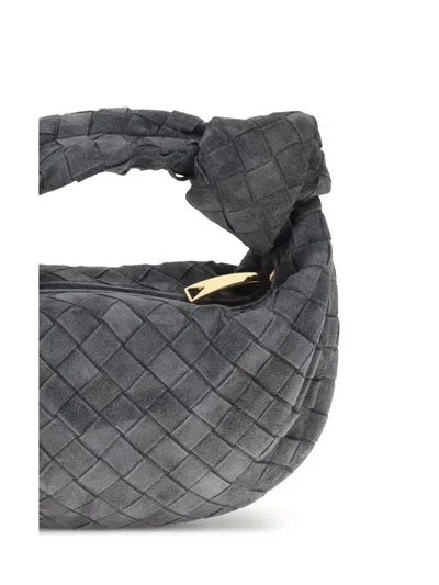 Bottega Veneta Women Mini Jodie Bag In Graphite Suede In Gray