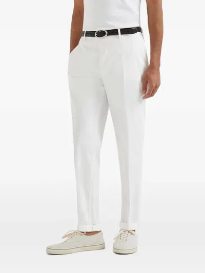 Brunello Cucinelli Button-fastening Belt-loops Trousers In White