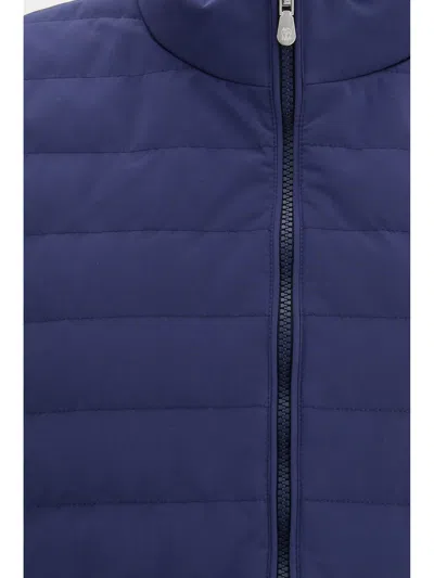 Brunello Cucinelli High Neck Quilted Sleeveless Down Vest In Multi