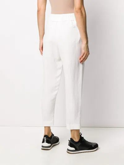 Brunello Cucinelli Women Baggy Pull-up Trousers In Viscose And Linen Fluid Twill In Multi