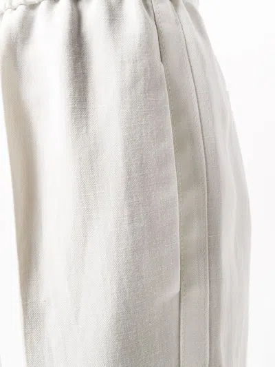 Brunello Cucinelli Women Baggy Pull-up Trousers In Viscose And Linen Fluid Twill In Multi