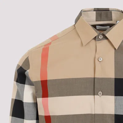 Burberry Summerton Long-sleeved Check Shirt In Brown