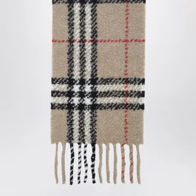 Burberry Check-pattern Scarf In Wool And Alpaca Women In White