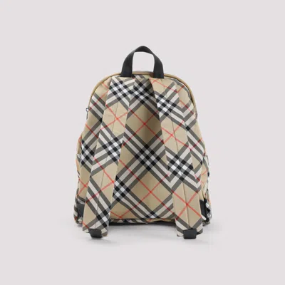 Burberry Check Pattern Backpack With Front Pocket In Multi
