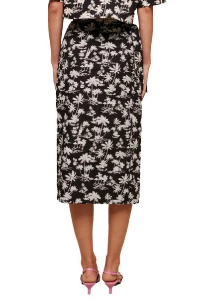Maje Jimier Cotton Printed Wrap Skirt In Black