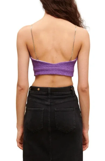 Maje Lapraia Crop Chain Strap Camisole In Purple