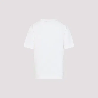 Burberry Women White T-shirt With Logo Patch With Check Motif On The Front In Cotton Woman In Neutral