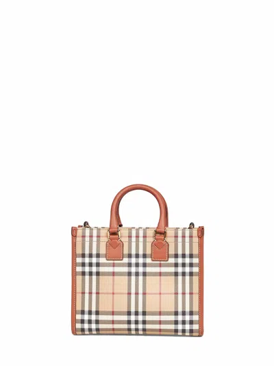 Burberry Women Archive Beige Freya Mini Tote Bag In Multi