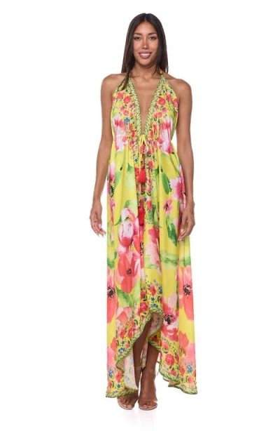 Ranee's Ranees Cover-up Halter Dress In Green