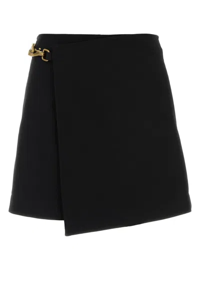 Burberry Women Black Wool Mini Skirt In Black