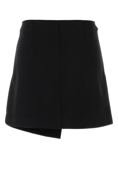 Burberry Women Black Wool Mini Skirt In Black